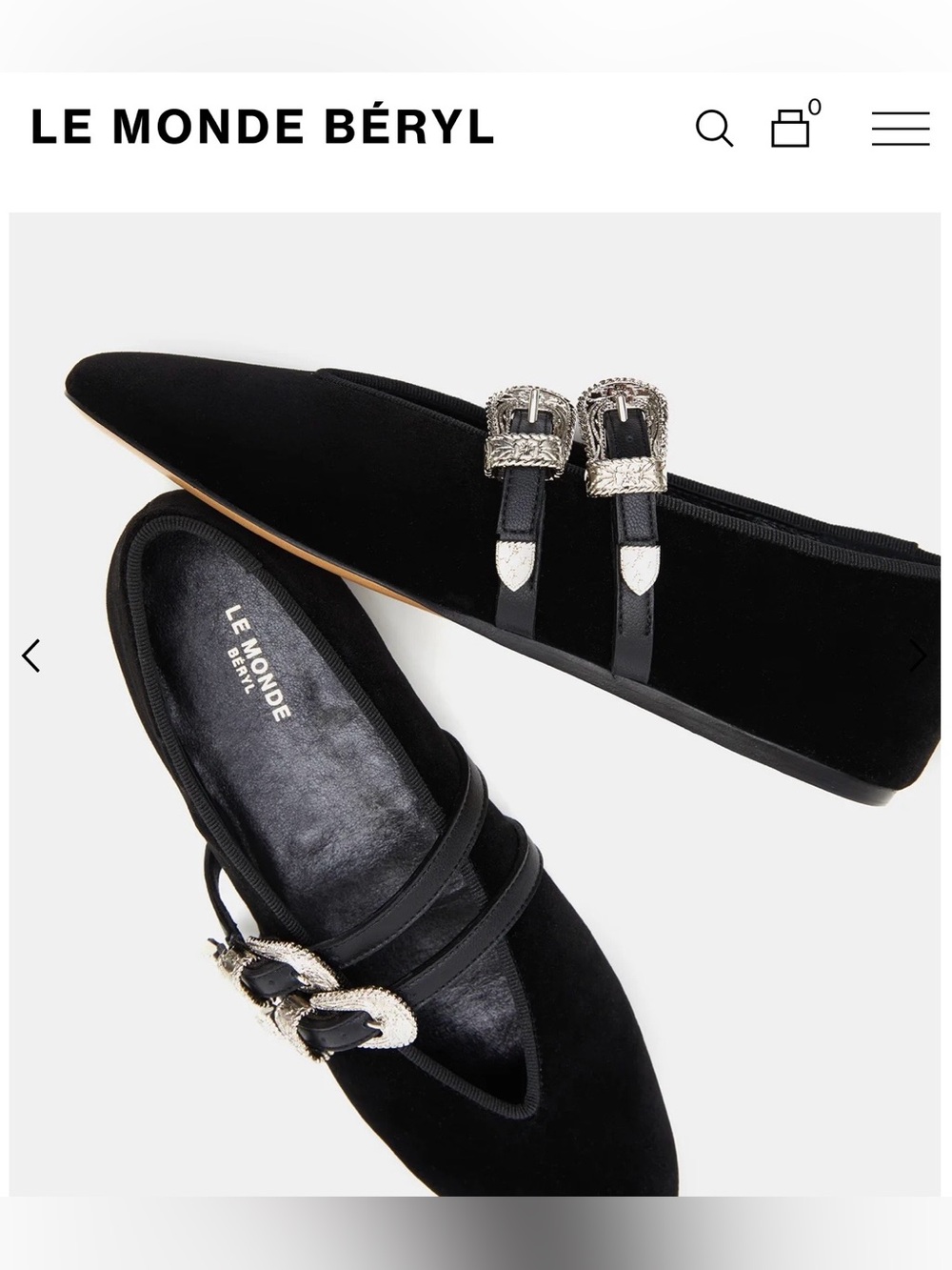 LE MONDE BERYL CLAUDIA SLIPPER Black Velvet IT 38